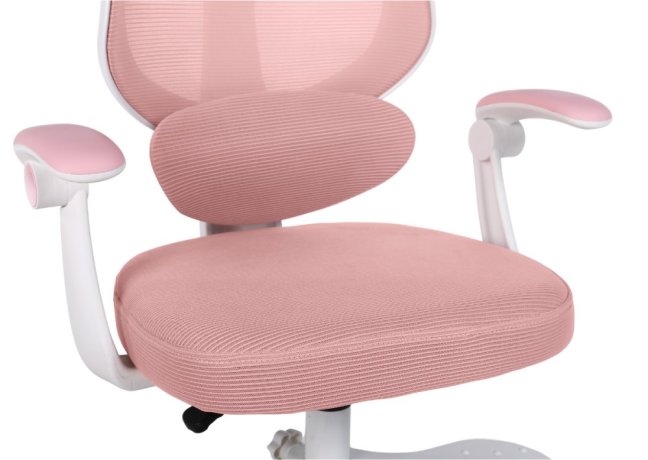 Dětská otočná židle Neoseat JUNI 009 s podnoží — látka, růžová