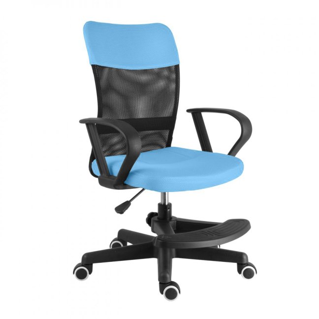 Dětská židle Neoseat MONKEY s podnoží — látka, černá / světle modrá