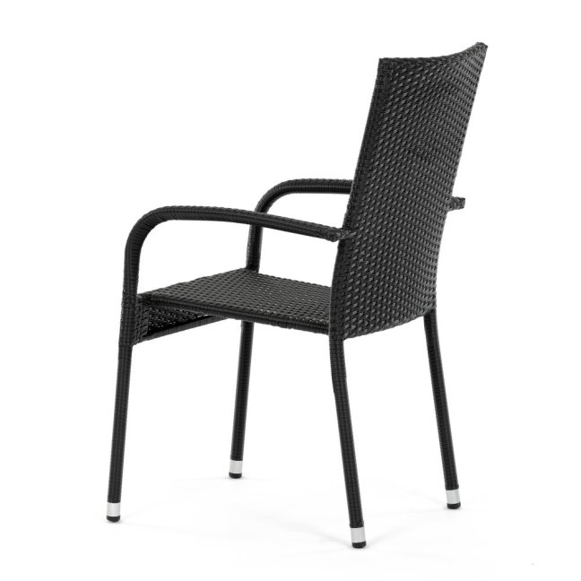 Zahradní křeslo SELEN — kov, umělý ratan, černá