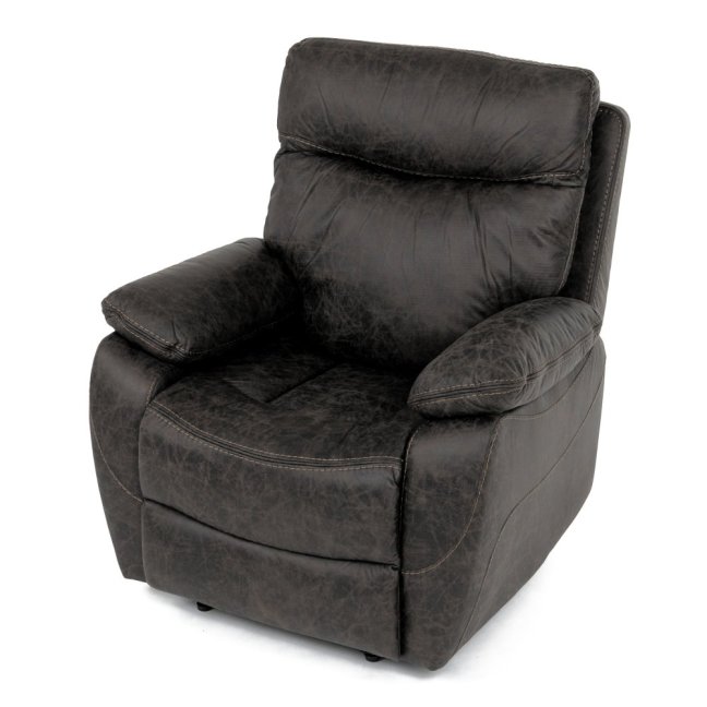 Relaxační křeslo BENNY s elektrickým polohováním — látka, tmavě hnědá