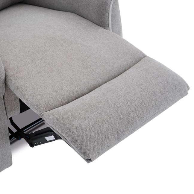 Relaxační polohovací TV křeslo ASTER — látka, světle šedá