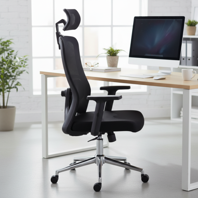 Kancelářská ergonomická židle Neoseat ZENA — černá, nosnost 150 kg