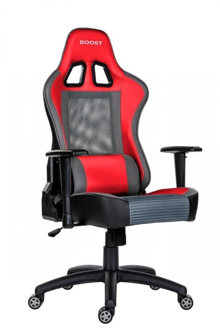 Herní židle BOOST — látka / PU kůže, více barev, nosnost 150 kg - Barevné varianty židle BOOST: Bílá