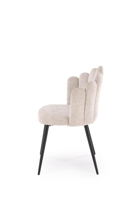 Jídelní židle FINA — kov, látka, béžová