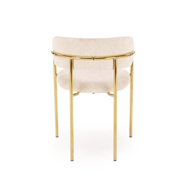 Jídelní křeslo LADONE — kov, látka, zlatá / krémová
