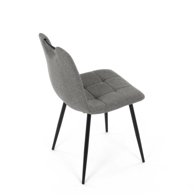 Jídelní židle KLAUDIUS — kov, látka, černá / šedá, nosnost 150 kg