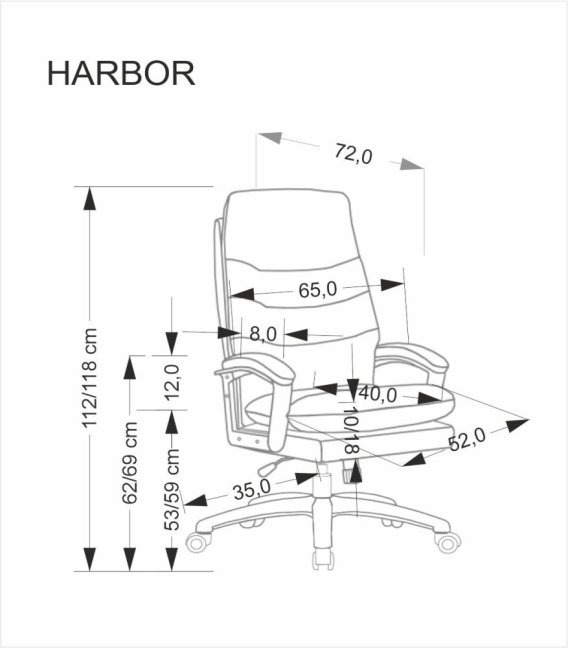 Kancelářské křeslo HARBOR — ekokůže, béžová