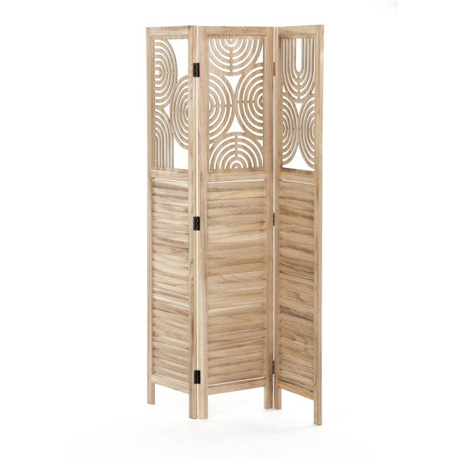 3dílný paravan AKIKO — dřevo, přírodní