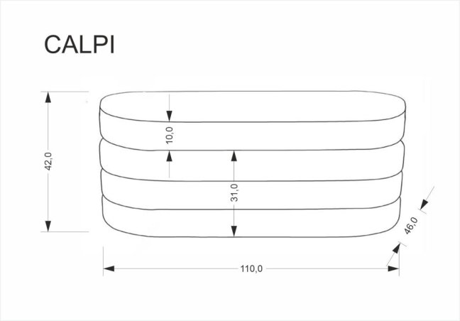Taburet CALPI s úložným prostorem — látka, šedá