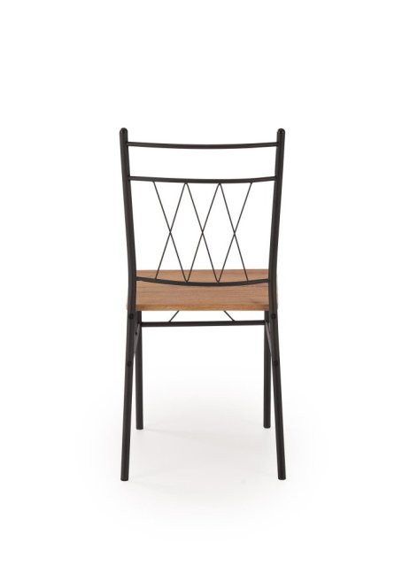 Jídelní set FAUST 4+1 — kov, MDF, černá / dekor dub