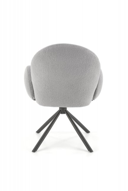 Jídelní otočné křeslo ILAGA — kov, látka, šedá