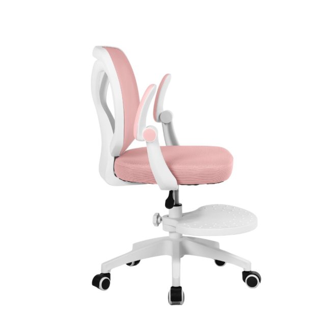 Dětská otočná židle Neoseat JUNI 010 s podnoží — látka, růžová