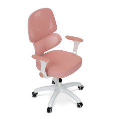 Dětská pracovní židle NANDU — síť / látka, růžová