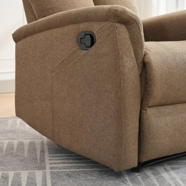 Relaxační polohovací TV křeslo ASTER — látka, hnědá