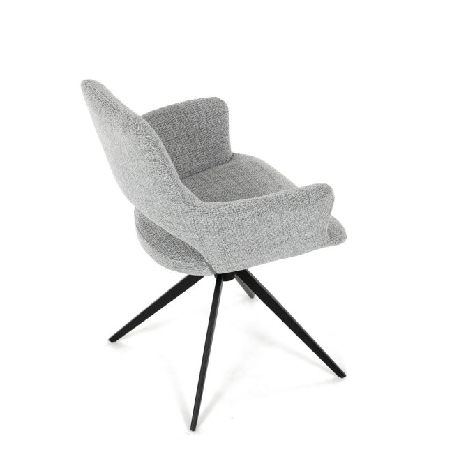 Jídelní otočné křeslo AMOS — kov, látka, šedá