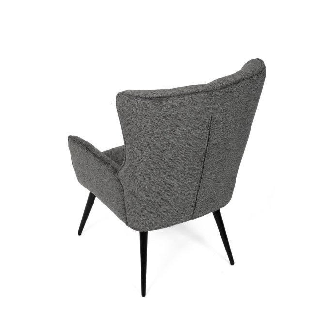 Relaxační křeslo ušák LOYD — látka, černá / šedá