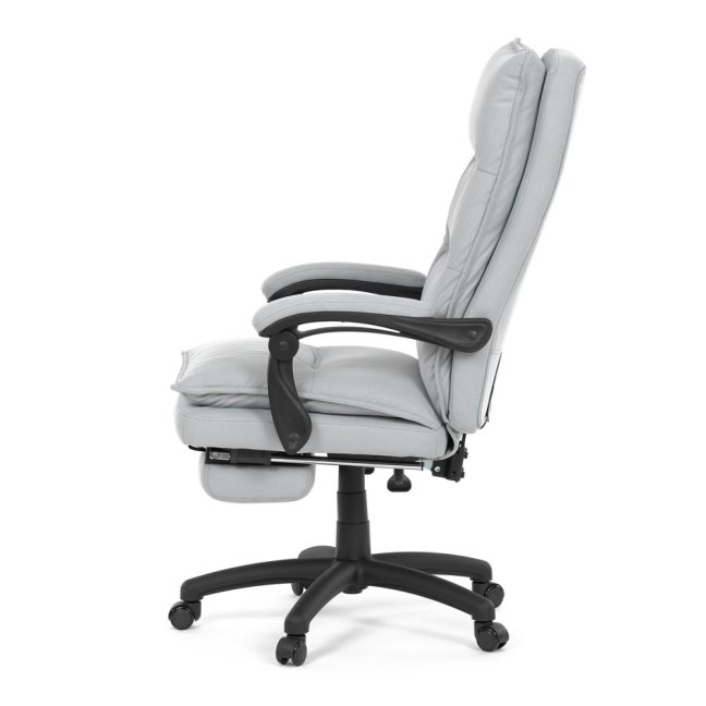 Kancelářské křeslo TITUS s podnožkou — látka, světle šedá