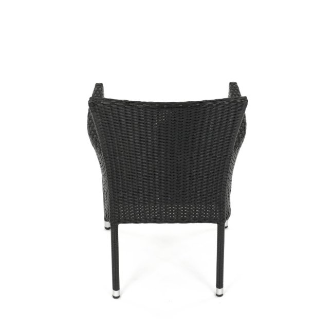 Zahradní křeslo BRIGITA — kov, umělý ratan, černá