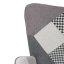 Relaxační křeslo ušák LISA + taburet — masiv, látka, černobílý patchwork