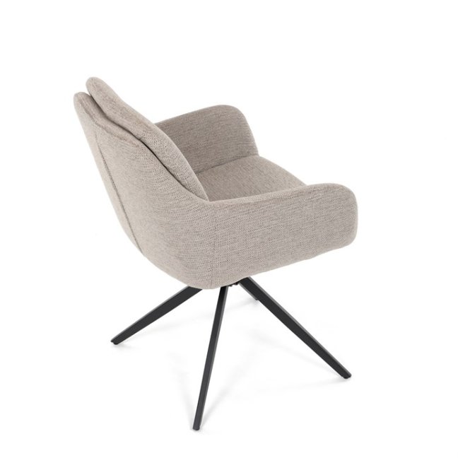 Jídelní otočné křeslo PAMELA — kov, látka, lanýžová