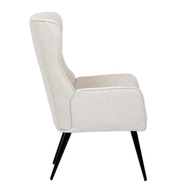 Relaxační křeslo ušák LOYD — látka, černá / béžová