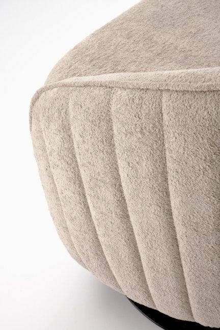 Designové otočné křeslo BASILIO — kov, látka, cappuccino