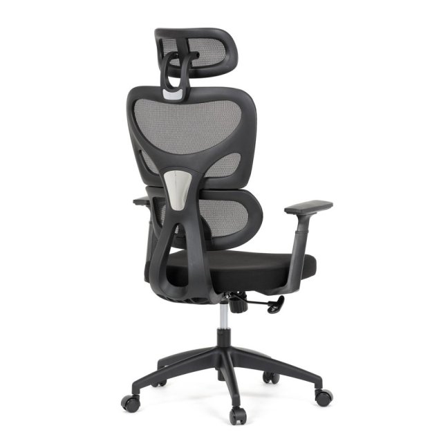Kancelářská ergonomická židle GRANT — síť, látka, černá