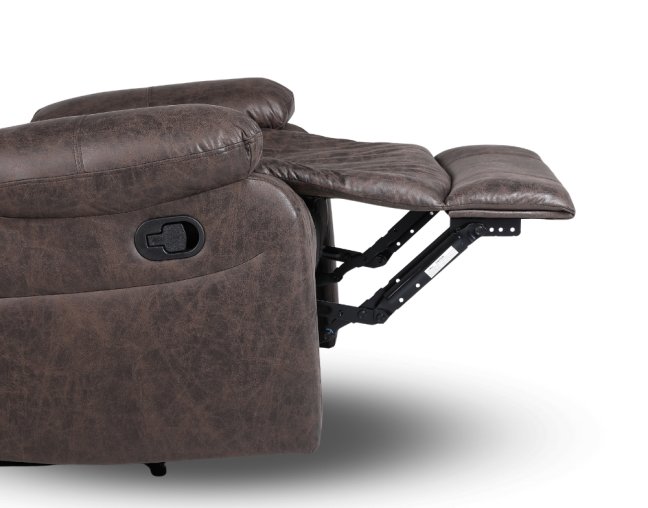 Relaxační polohovací TV křeslo HAVEN — látka, hnědá, nosnost 130 kg