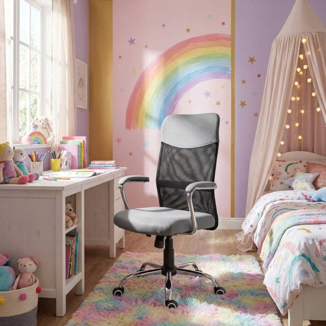 Dětská židle Neoseat TEENAGE — látka, černá / šedá