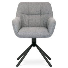 Jídelní otočné křeslo RODON — kov, látka, šedá