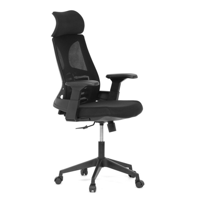 Kancelářská otočná židle TONKA — síť, černá