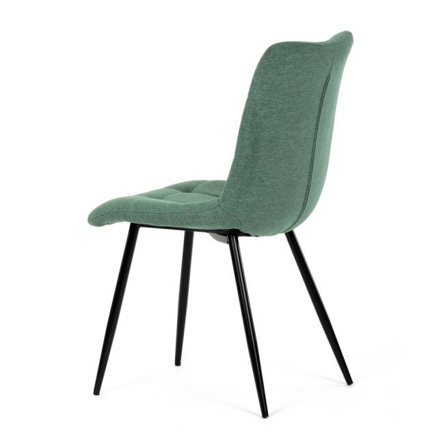 Jídelní židle DAEMON — kov, látka, černá / zelená