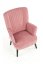 Relaxační křeslo ušák DELGADO — masiv, látka, růžová