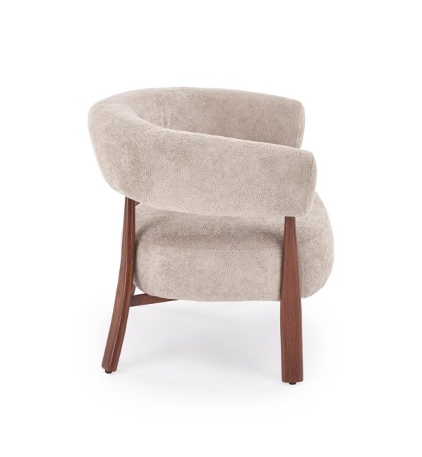 Designové křeslo UDON — kov, látka, cappuccino
