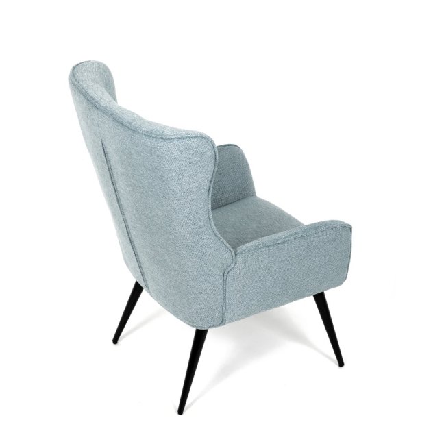 Relaxační křeslo ušák LOYD — látka, černá / mentolová