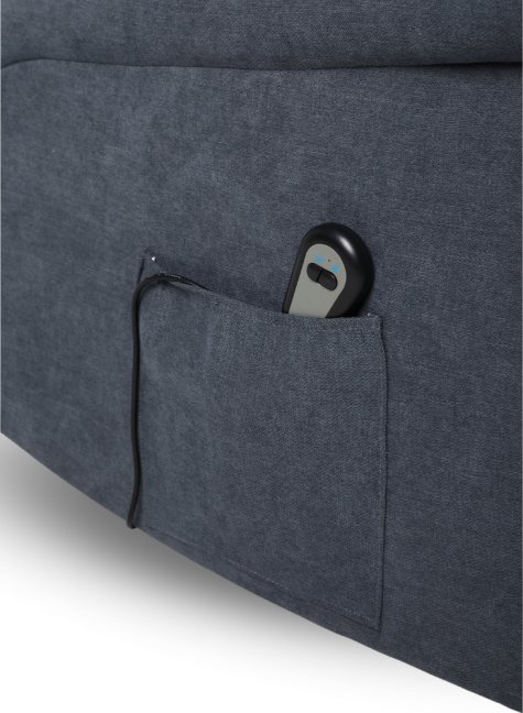 TV křeslo ALVI s elektrickým polohováním — látka, šedá, nosnost 130 kg