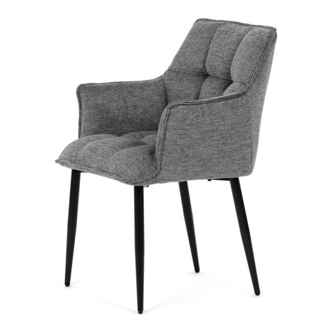 Jídelní křeslo KONIG — látka, šedá