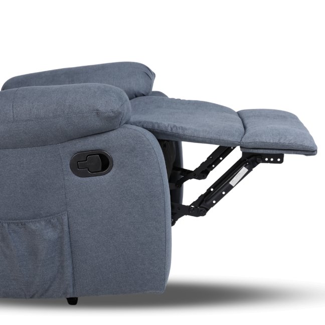 Relaxační polohovací TV křeslo DUVAL — látka, šedá, nosnost 130 kg