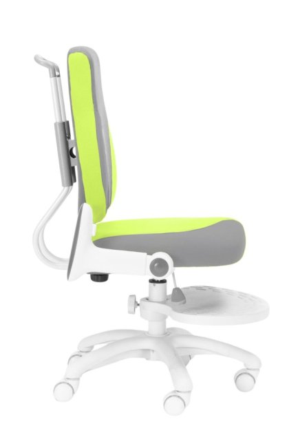 Dětská rostoucí židle Neoseat KINDER WHITE PLUS — látka, šedá / zelená