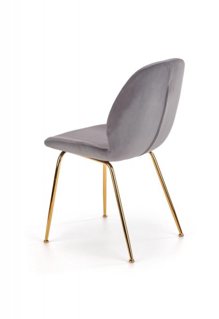 Jídelní židle CLARIE — kov, samet, zlatá / šedá