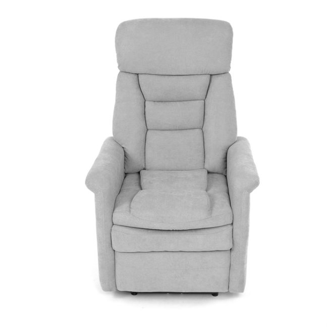 TV křeslo HUGO s elektrickým polohováním — látka, šedá