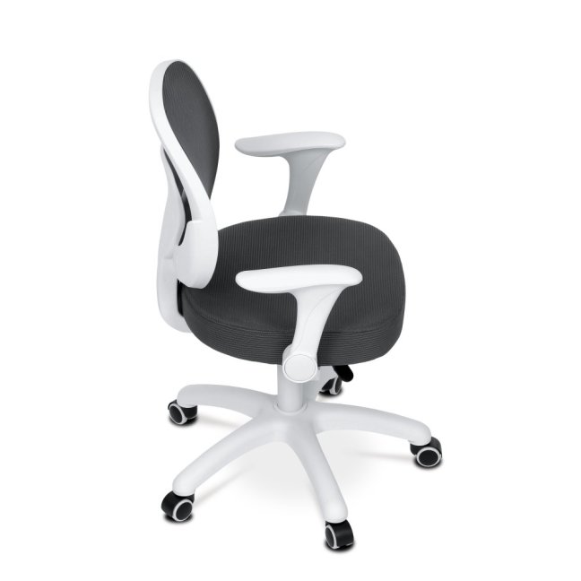 Dětská pracovní židle DINO — síť / látka, tmavě šedá