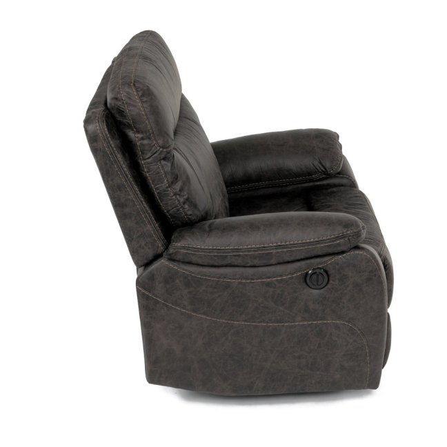Relaxační křeslo BENNY s elektrickým polohováním — látka, tmavě hnědá
