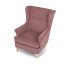 Relaxační křeslo ušák MAVEN — masiv, látka, přírodní / růžová