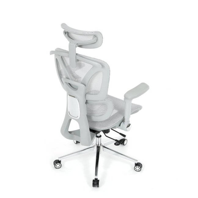 Kancelářská ergonomická židle PORTE — síťovina, šedá