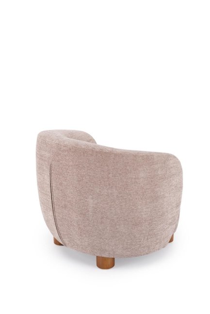 Designové křeslo BAKER — dřevo, látka, béžová