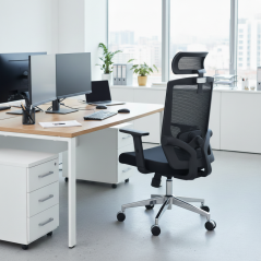 Kancelářská ergonomická židle Neoseat BRENDA — černá, nosnost 150 kg