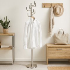Stojanový věšák SUMER — kov, dekor broušený nikl