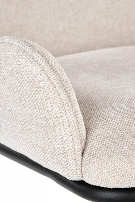 Jídelní židle DALETON — kov, látka, černá / béžová