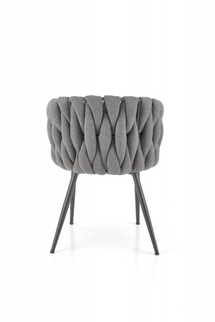 Designové jídelní křeslo MANDY — kov, látka, černá / šedá